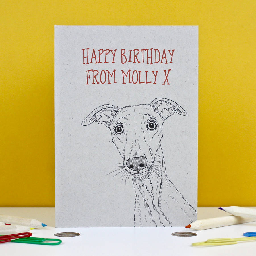 Whippet Birthday Card, 1 of 2