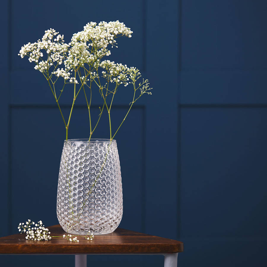 clear glass bubble wrap vase by the contemporary home