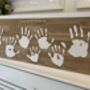 Personalised Family Handprints Solid Oak Wall Hanging, thumbnail 4 of 12