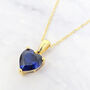 Sapphire September Birthstone Love Heart Charm Necklace, thumbnail 1 of 5