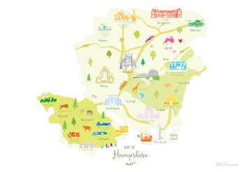 Map Of Hampshire Art Print, 7 of 8