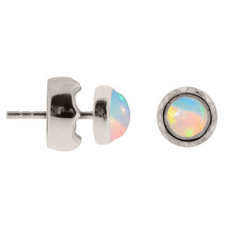 Maya Opal Stud Earrings Sterling Silver Or Gold Plated, 10 of 12