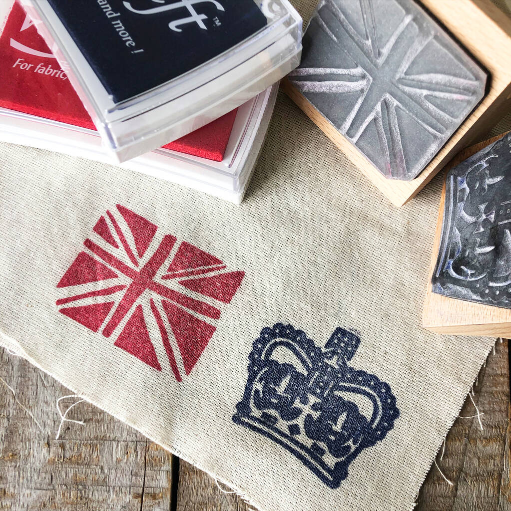 Crown And Union Jack Stamp Set, 1 of 2