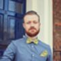Mens Lime Yellow Floral Ready Tied Adjustable Bow Tie, thumbnail 5 of 6