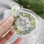 Personalised Merry Christmas Wreath Glass Bauble, thumbnail 1 of 3