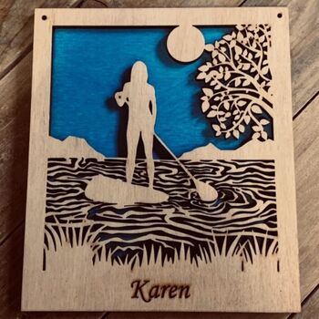 Female Paddle Boarder Wall Art, 2 of 2