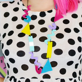Colourful Geometric Statement Necklace, 4 of 6