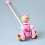 Personalised Push Along Wooden Piggy, thumbnail 1 of 4