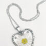 Heart Necklace With Daisy Flowers And Silver Beads, thumbnail 5 of 10