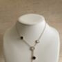 Double Sided Clover Long Necklace Rose Gold White Black, thumbnail 4 of 8