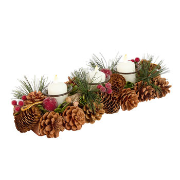 Natural Christmas Triple Candle Holder, 2 of 6