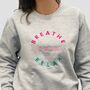 Embroidered Breathe Calm Relax Sweatshirt Heather Grey, thumbnail 1 of 3