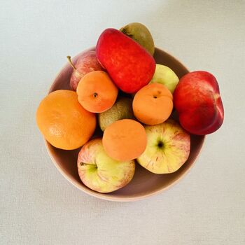Antique Painted Pink Wooden Fruit Bowl ~ Six, 9 of 11