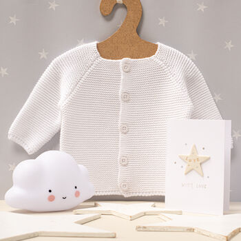 Luxury Knitted Personalised Embroidered Baby Cardigan, 9 of 10