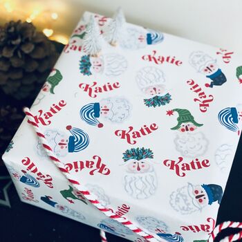 Santa Personalised Christmas Wrapping Paper, 6 of 11