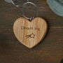 Send With Love 'Dream Big' Oak Heart Keyring, thumbnail 1 of 2