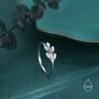 Sterling Silver Aqua Green Opal Olive Leaf Ring, thumbnail 6 of 12