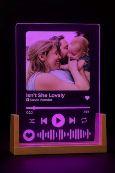 Personalised A5 Acrylic Music Song Plaque With Photo Powered By Usb, 9 of 10
