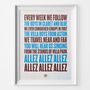 Aston Villa 'Allez Allez Allez' Football Song Print, thumbnail 1 of 3