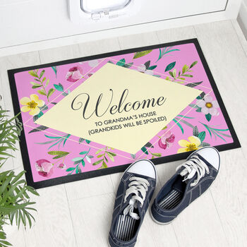 Personalised Floral Indoor Doormat, 2 of 5