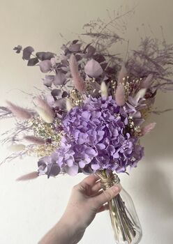Purple Hydrangea Dried Flower Bouquet, 8 of 10