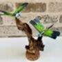 Handcrafted Emperor Dragonfly Wooden Sculpture Ornament, thumbnail 9 of 10