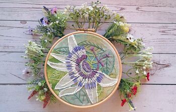 Passionflower Hand Embroidery Pattern Set, 3 of 5