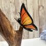 Handcrafted Monarch Butterfly Wooden Sculpture Ornament, thumbnail 8 of 11