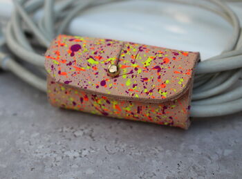 Splatter Painted Leather Cable Tidy, 2 of 7