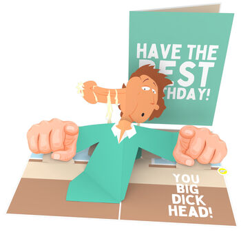 Best Birthday You Big D*Ckhead! Cheeky 3D Pop Up Surprise Rude Joke Funny B'day Card, 7 of 7