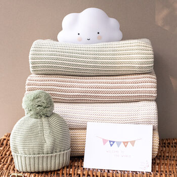 Personalised Sage Green Baby Blanket – Mini Stripe Design, 2 of 12