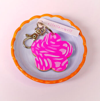 Pink Flower Mirror Keyring, 4 of 7