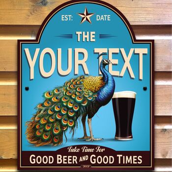 The Peacock Inn, Personalised Bar Sign, 8 of 12