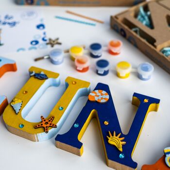 Personalised Paint Your Own Under The Sea Wooden Name, 3 of 6