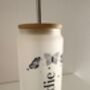 Personalised Frosted Glass Tumbler With Bamboo Lid, thumbnail 3 of 5