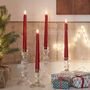Four Tru Glow® Red Dripping Wax LED Taper Candles, thumbnail 1 of 2