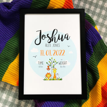 Personalised Jungle New Baby Print, 2 of 3