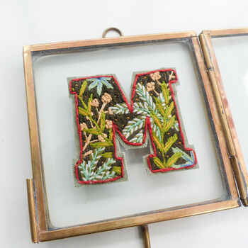 Botanical Embroidery Personalised Letter Monogram Hook, 6 of 6