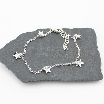 Sterling Silver Star Charm Bracelet, 4 of 6