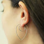 Heart Hoop Sterling Silver Wire Earrings, thumbnail 1 of 4