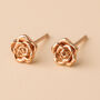 Rose Gold Plated Sterling Silver June Birth Flower Stud Earrings, thumbnail 1 of 3