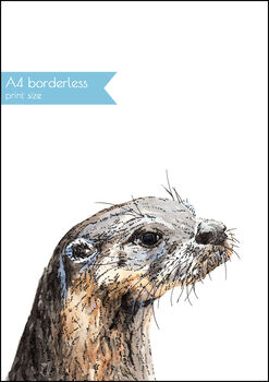 Sneaky Otter Illustration Print, 3 of 3