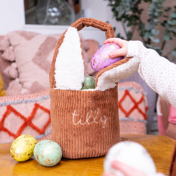 Handmade Bunny Rabbit Easter Hunt Basket, 3 of 6