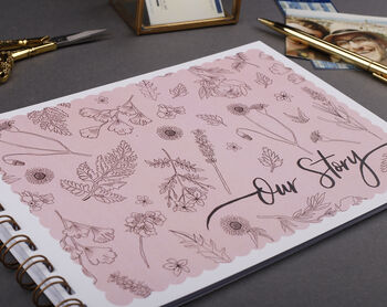 Pink Floral 'Our Love Story' Book, 3 of 9