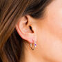 Holi Jewel Amethyst February Birthstone Sterling Silver Hoops, thumbnail 1 of 6