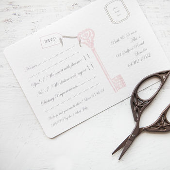'Love Is The Key' DIY Wedding Invitation Pack, 9 of 10