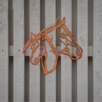 Rusted Metal Horses Horse Wall Art Decor, 10 of 10