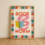 Book Worm Nursery Kids Playroom Print, thumbnail 1 of 5