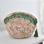 Block Printed Peach Floral Quilted Make Up Bag, thumbnail 3 of 3