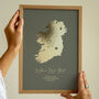 Personalised Gold Map Print, Engagement Gift, thumbnail 3 of 10